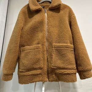 SHEIN Brown Teddy Jacket